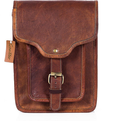 

Goatter Men & Women Casual Brown Genuine Leather Sling Bag