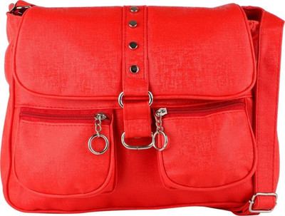 

baberwal enterprises Girls Casual Red Leatherette Sling Bag