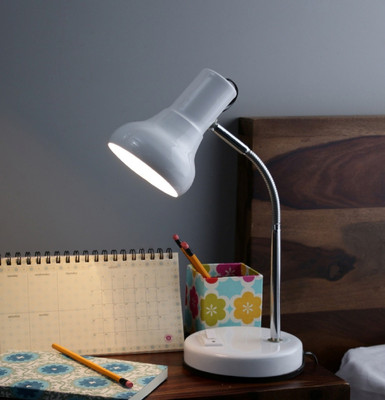 

BEVERLY SUDIO OFF WHITE METAL Study Lamp(45 cm, White)