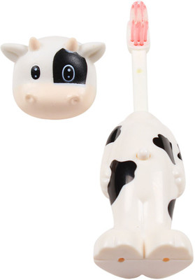 

Ole Baby The collectors edition of bounce up funny cow headed kids push button Extra Soft Toothbrush