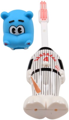 

Ole Baby The collectors edition of bounce up funny hippo headed baseball player kids push button Extra Soft Toothbrush