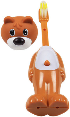 

Ole Baby The collectors edition of bounce up funny dog headed kids push button Extra Soft Toothbrush