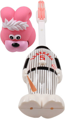 

Ole Baby The collectors edition of bounce up funny bunny headed baseball player kids push button Extra Soft Toothbrush