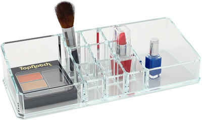 

Kaanchi House 11 Section\Compartments Cosmetic Organizer Vanity Box Makeup, Jewellery, MultiPurpose Vanity Box(Transparent)
