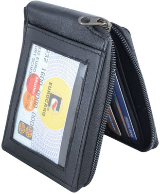 

Holboro Men Black Genuine Leather Wallet(6 Card Slots)