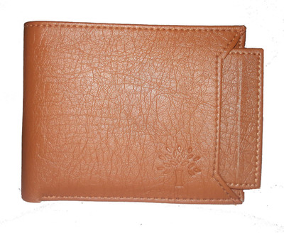 E MALL Men Casual Tan Artificial Leather Wallet(7 Card Slots)