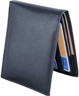 

Holboro Men Black Genuine Leather Wallet(6 Card Slots)