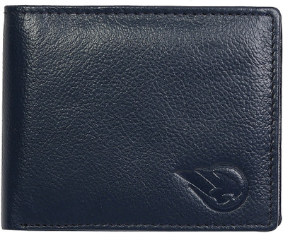 

RUGE Men Blue Genuine Leather Wallet(4 Card Slots)