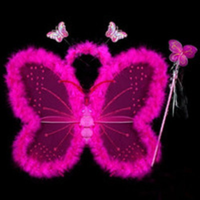 

Funcart Funcart Hot pink Fluffy butterfly wing set ( Wings, Headband & wand)