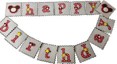 

Funcart Mickey Mouse Red Happy birthday Bunting