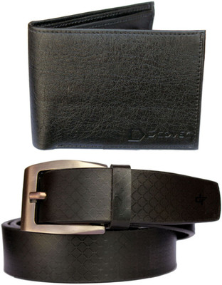 

DFashion Men Black Artificial Leather Belt, Black-01