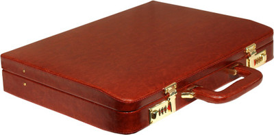 

Leather World Sleek PU Leather Medium Briefcase - For Men & Women(Tan)