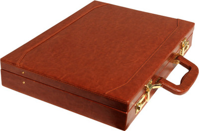 

Leather World Sleek PU Leather Medium Briefcase - For Men & Women(Tan)