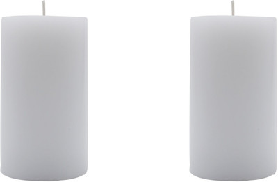 

AuraDecor Set of 2 White Pillar Canles 3*4 inches Candle(White, Pack of 2)