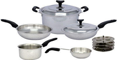 

CenturyGold 8pcs Induction Friendly Stainless Steel Induction Bottom Cookware Set(Stainless Steel, 8 - Piece)
