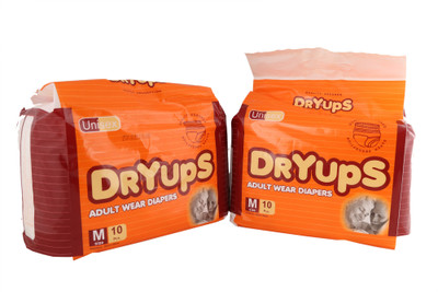 

DRYUPS MEDIUM SIZE ADULT WEAR PANTS DIAPERS Adult Diapers - M(10 Pieces)