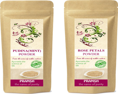 

Pramsh Premium Quality Pudina & Rose Powder Combo 100gm Each(200 g)