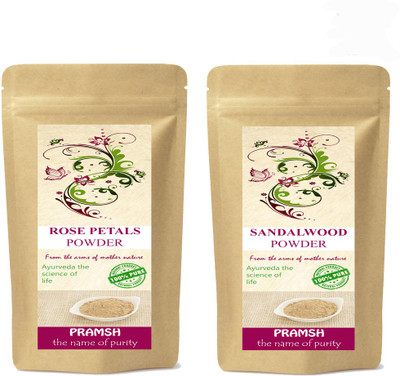 

Pramsh Premium Quality Rose Petals & Red Sandalwood Powder Combo 100 gm Each(200 g)