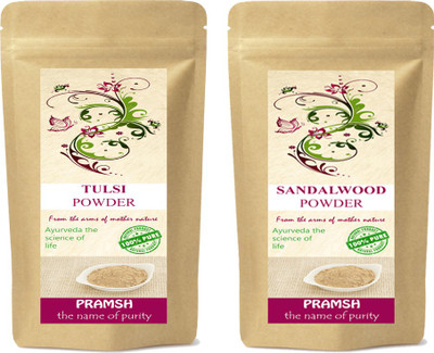 

Pramsh Premium Quality Tulsi Leaf & White Sandalwood Powder Combo 100gm Each(200 g)