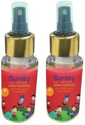 

Surety for Safety Hand Sanitizer Strawberry (100ml) (Pack of 2)(200 ml, Bottle, Pack of 2)