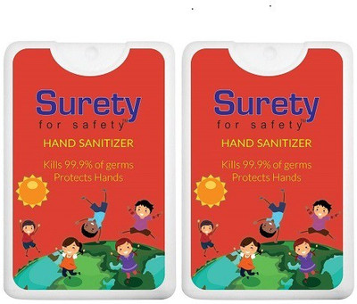

Surety for Safety Hand Sanitizer Strawberry (20ml) (Pack of 2)(40 ml, Bottle, Pack of 2)