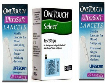 

Johnson & Johnson Select 50 Strips with One Touch Ultrasoft Lancets ( 25X2 ) Pack Health Care Appliance Combo