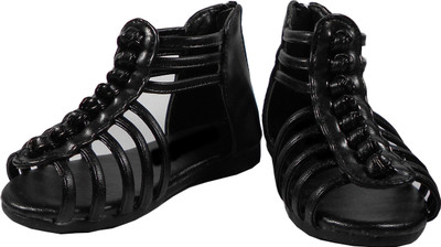

WTdesign Girls Slip-on Gladiators(Black