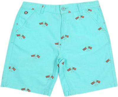 

US Polo Kids Short For Boys Casual Printed Cotton(Light Blue, Pack of 1, Lt. blue