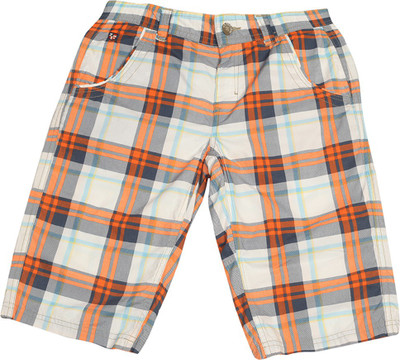 

US Polo Kids Short For Boys Casual Checkered Cotton(White, Pack of 1, Me. red