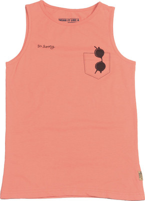

Flying Machine Boys Solid Cotton T Shirt(Orange, Pack of 1, Med orange