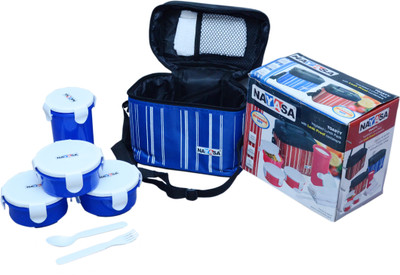 

Nayasa high quality toasty (big,blue) 3 Containers Lunch Box(1700 ml)