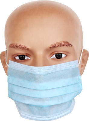 

Ashwa Group Pack of 50 Blue Non Woven Disposable Face Mask (3 PLY) with Earloops Face Shaping Mask