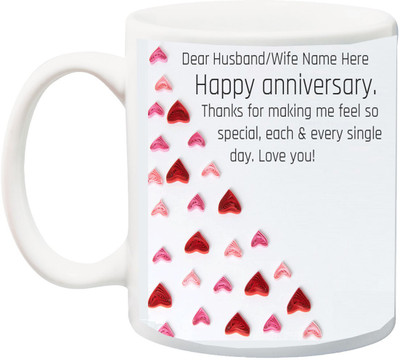 

ME&YOU Dear Happy Annivarsery Wife/Husband single Day love you Printed Ceramic Mug(325 ml), Multicolor