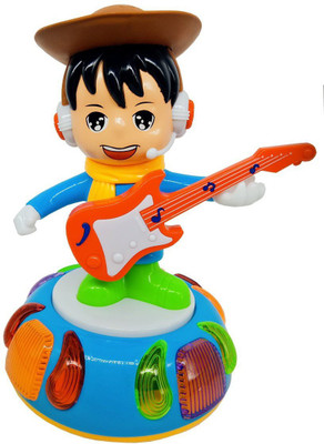 

Smiles Creation 360 Degree Rotate Guitar Boy with Music and Light Toys for Kids(Multicolor)