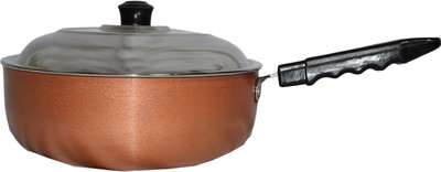 

TG Shoppers With Lid Fry Pan 22 cm diameter(Aluminium, Stainless Steel, Non-stick), Multicolor