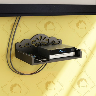 

Home Sparkle Set Top box holder Wooden Wall Shelf(Number of Shelves - 1, Black)