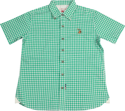 

US Polo Kids Boys Checkered Casual Light Green Shirt, Lt. green