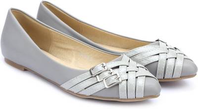 Addons Addons Grey Colored Ballerinas Bellies