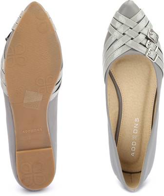 Addons Addons Grey Colored Ballerinas Bellies