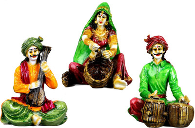 

Global Voice rajasthani marawadi Decorative Showpiece - 15 cm(Polyresin, Multicolor)