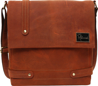 

Hawai Men & Women Formal Brown Genuine Leather Sling Bag