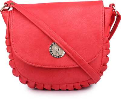 

SKMARTS Girls Pink Genuine Leather Sling Bag