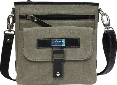 

Adone Men & Women Casual Grey Canvas Sling Bag