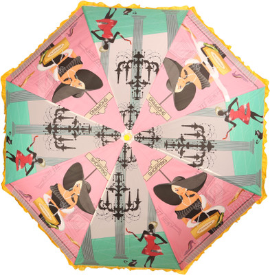 

HOU-DY My Style Auto Open Frill Multicolor Umbrella(Multicolor)