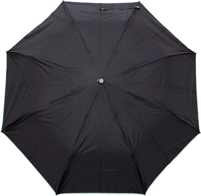 

HOU-DY Silver Coated Black Auto Open 3 Fold Umbrella(Black)