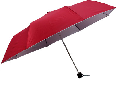 

HOU-DY Nylon 3 Fold Maroon Umbrella(Maroon)