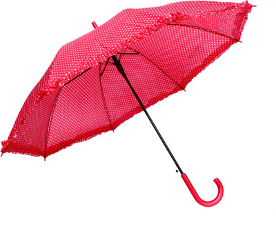 

HOU-DY Red Polka Dots Frilled Umbrella(Red)