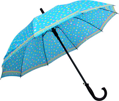 

HOU-DY Sky Blue Trendy Polka Dot Pongee Umbrella(Blue)