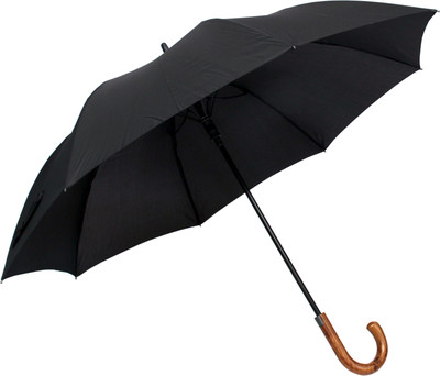 

HOU-DY Black Elegant With Melamine Polished Wooden Handle Umbrella(Black)