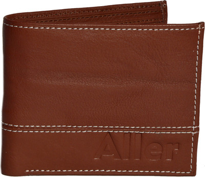 

aller Men Tan Genuine Leather Wallet(6 Card Slots)